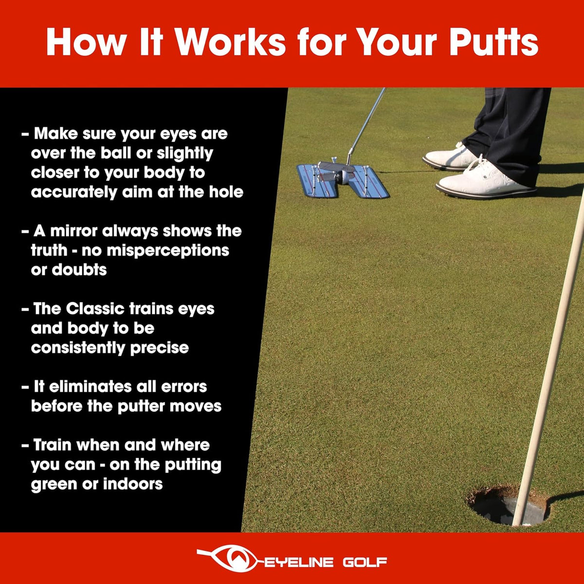 Classic Eyeline Large Putting Mirror at Blackout Golf
