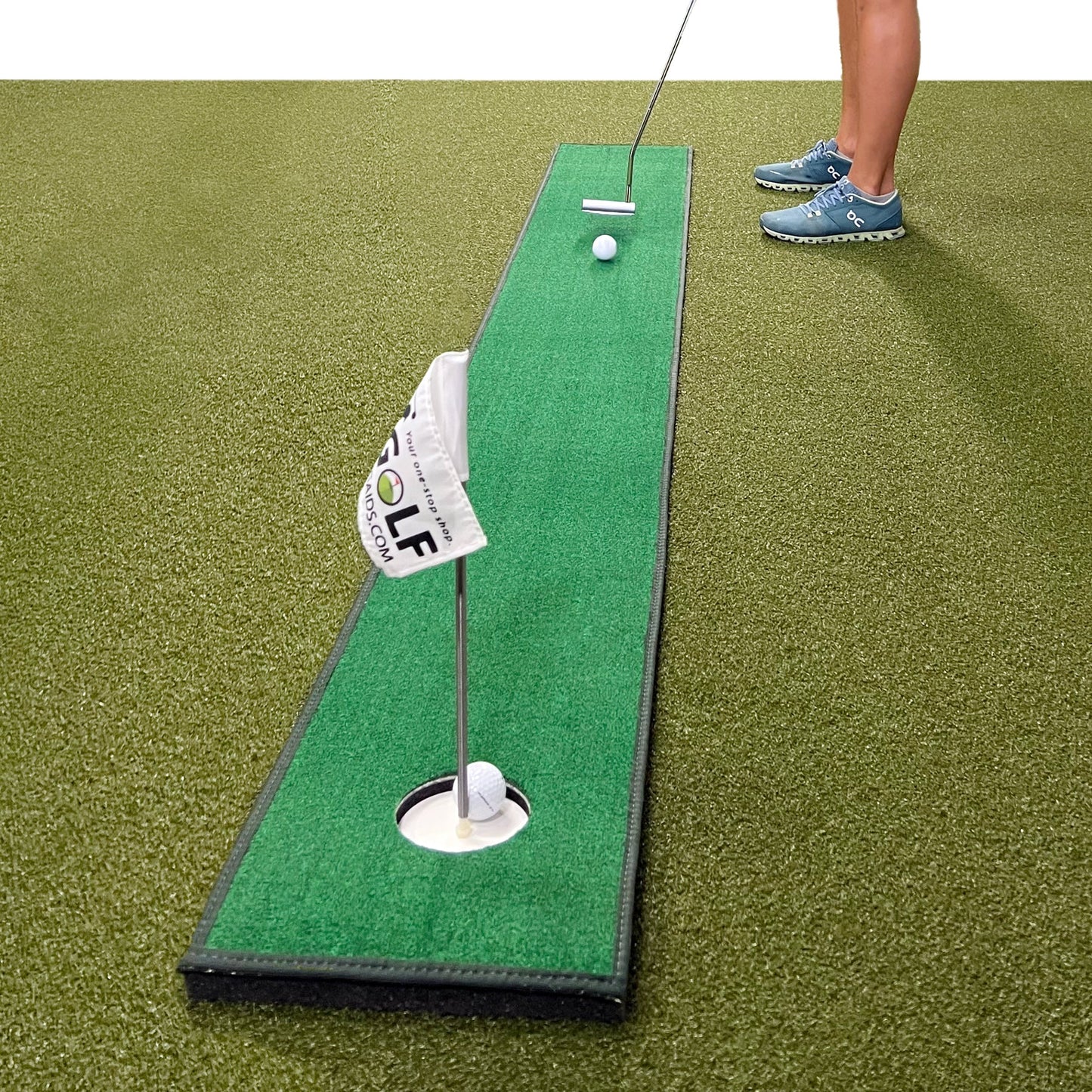 Home Putt - Portable Golf Putting Mat - Perfect Golf Training Aid to Practice your Golf Game Everywhere You Go - 1 Ft by 8 Ft Mini Golf Putting Green