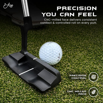 Ase High Performance Blade Putter | Milled Face at Blackout Golf 