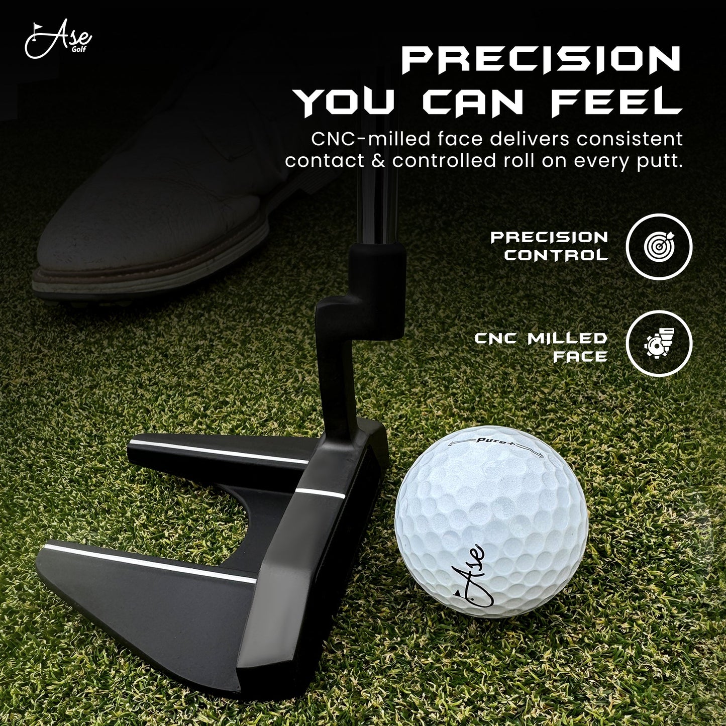 Ase AG2 Mallet Putter | Balanced Feel at Blackout Golf 