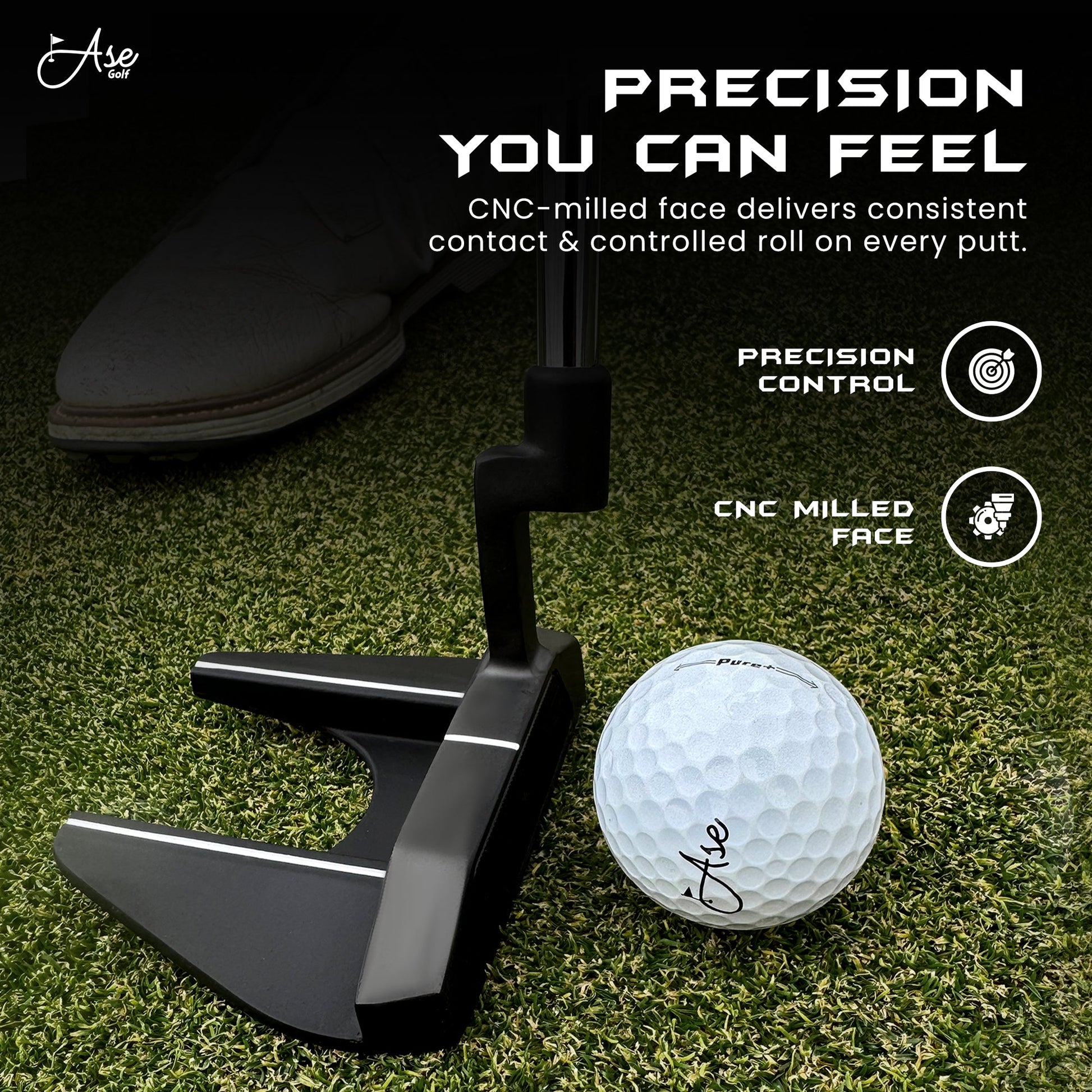 Ase AG2 Mallet Putter | Balanced Feel at Blackout Golf 