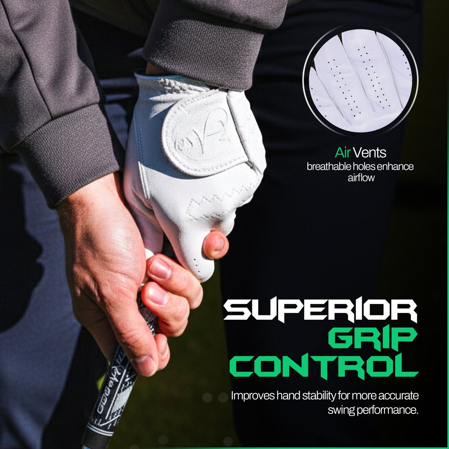 Ase PureGrip Golf Glove | Cabretta Leather at Blackout Golf 