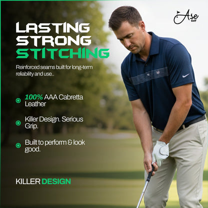 Ase PureGrip Golf Glove | Cabretta Leather at Blackout Golf 