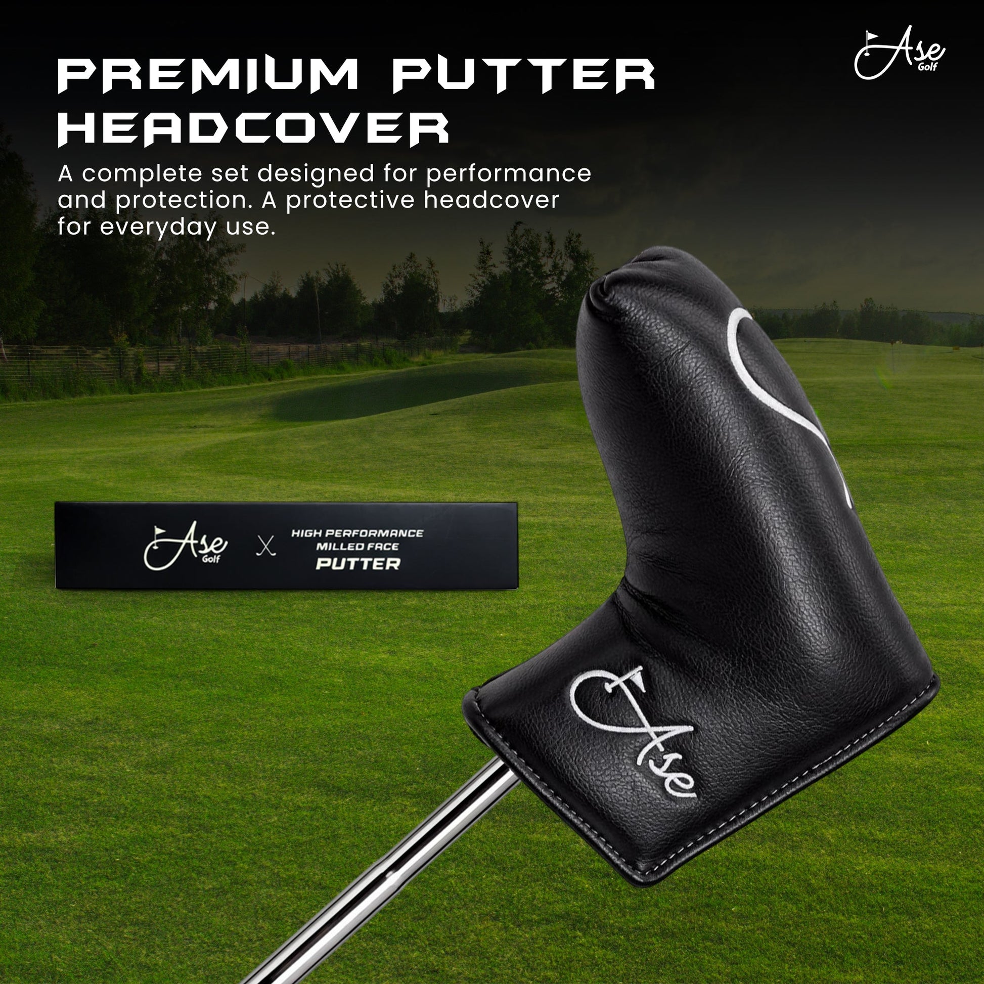 Ase High Performance Blade Putter | Milled Face at Blackout Golf 