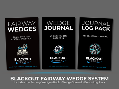 Blackout Fairway Wedge System bundle including eBook, Wedge Journal, and Bonus Log Pack