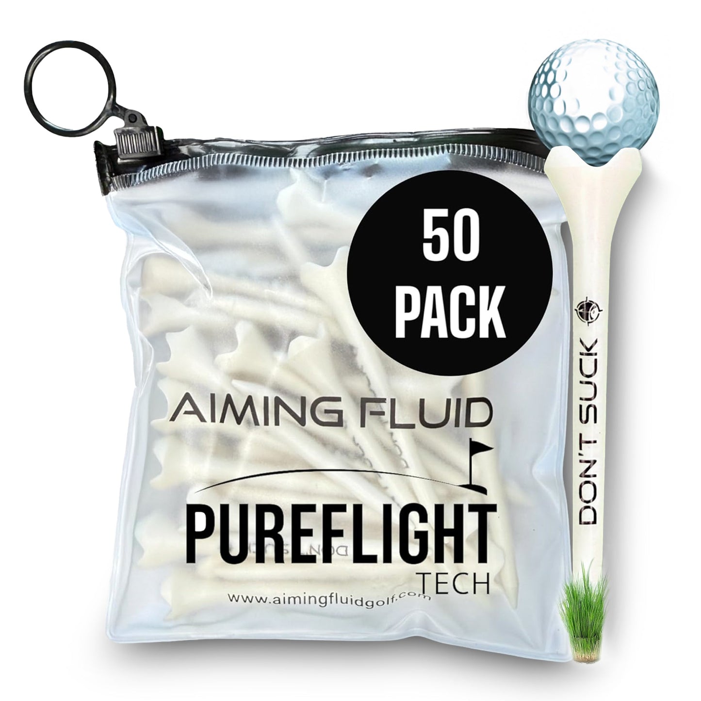 PureFlight Golf Tees | Aiming Fluid 50-Pack