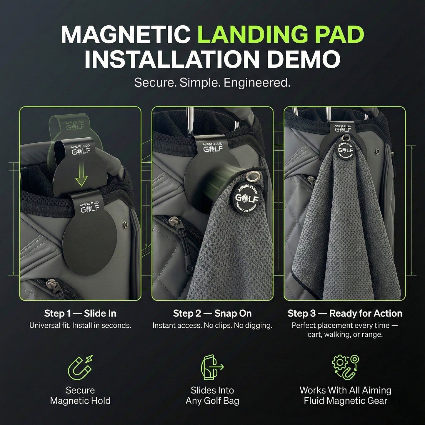 Magnetic Golf Towel | Landing Pad Bundle